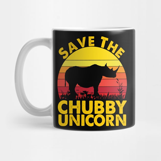 Save The Chubby Unicorn Vintage Retro Color Gifts For Men Women Kids - Adult Unicorn Quote - Funny Unicorn Rhino Gift by sarabuild